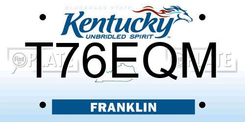 T76EQM Kentucky License Plate