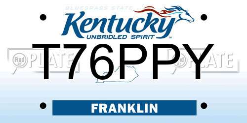 T76PPY Kentucky License Plate