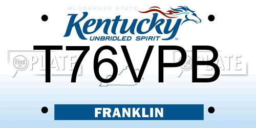 T76VPB Kentucky License Plate