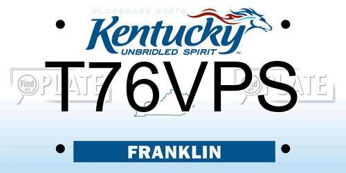 T76VPS Kentucky License Plate