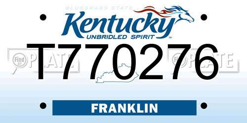 T770276 Kentucky License Plate