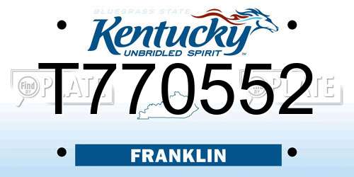T770552 Kentucky License Plate
