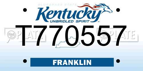 T770557 Kentucky License Plate