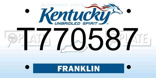 T770587 Kentucky License Plate