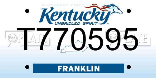 T770595 Kentucky License Plate