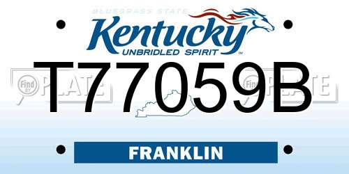 T77059B Kentucky License Plate