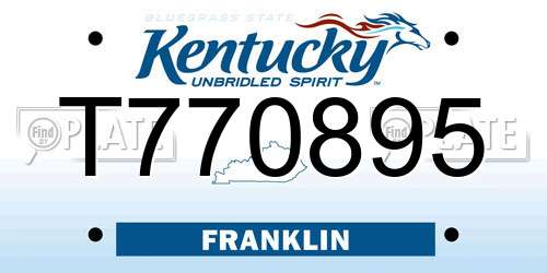 T770895 Kentucky License Plate