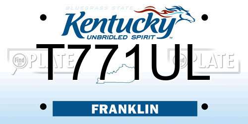 T771UL Kentucky License Plate