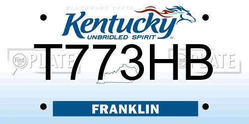 T773HB Kentucky License Plate