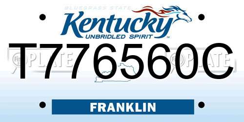 T776560C Kentucky License Plate