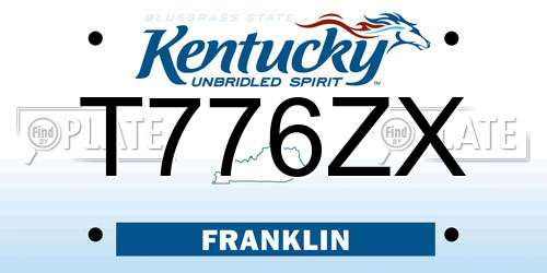 T776ZX Kentucky License Plate