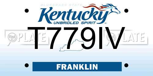 T779IV Kentucky License Plate