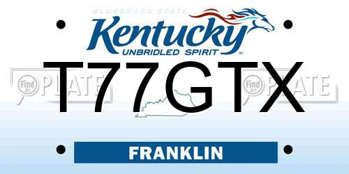 T77GTX Kentucky License Plate