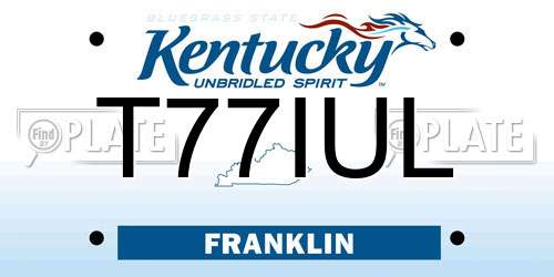 T77IUL Kentucky License Plate