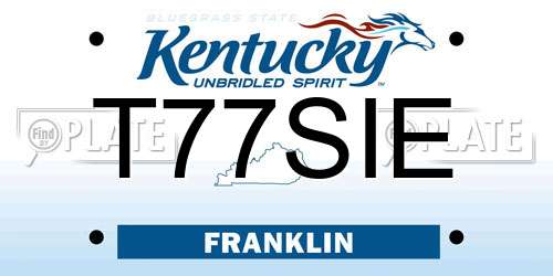 T77SIE Kentucky License Plate
