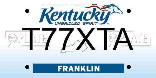 T77XTA Kentucky License Plate