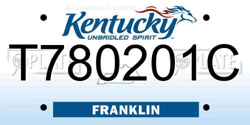 T780201C Kentucky License Plate