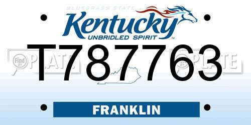 T787763 Kentucky License Plate