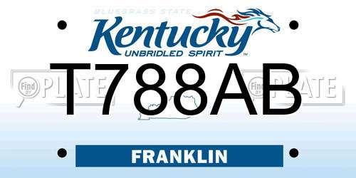 T788AB Kentucky License Plate