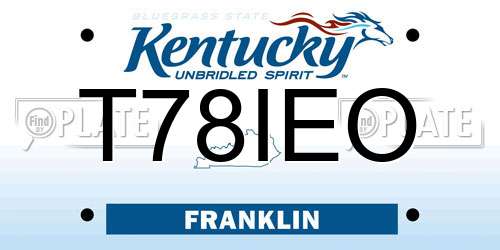 T78IEO Kentucky License Plate