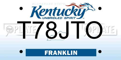 T78JTO Kentucky License Plate