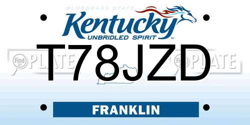 T78JZD Kentucky License Plate