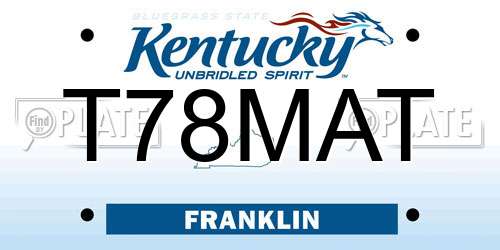 T78MAT Kentucky License Plate