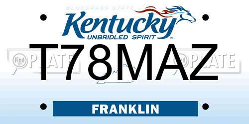 T78MAZ Kentucky License Plate