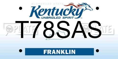 T78SAS Kentucky License Plate