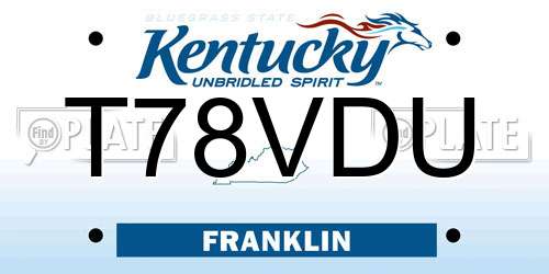 T78VDU Kentucky License Plate