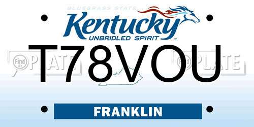 T78VOU Kentucky License Plate