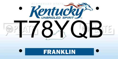 T78YQB Kentucky License Plate