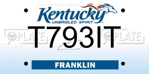 T793IT Kentucky License Plate