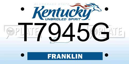 T7945G Kentucky License Plate