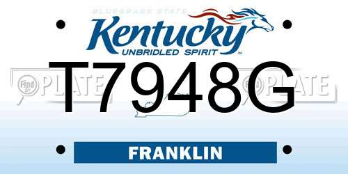 T7948G Kentucky License Plate