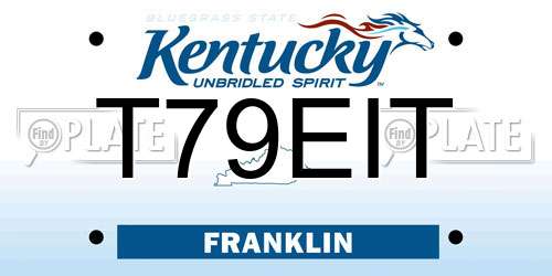 T79EIT Kentucky License Plate