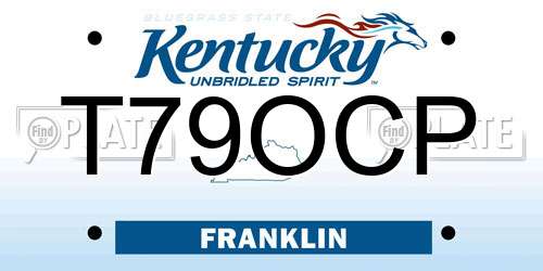 T79OCP Kentucky License Plate