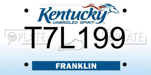 T7L199 Kentucky License Plate