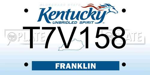 T7V158 Kentucky License Plate