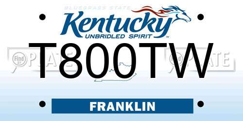 T800TW Kentucky License Plate