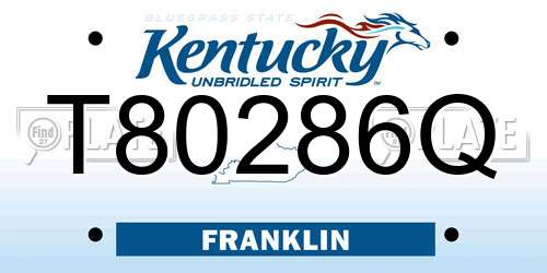 T80286Q Kentucky License Plate