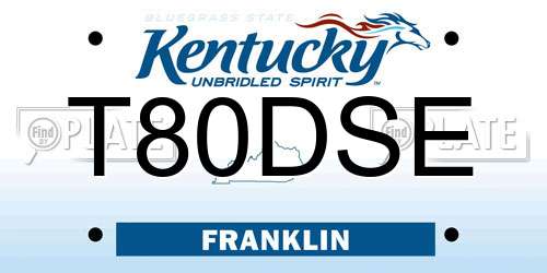 T80DSE Kentucky License Plate