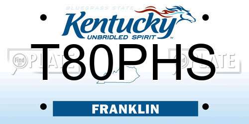 T80PHS Kentucky License Plate