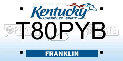 T80PYB Kentucky License Plate