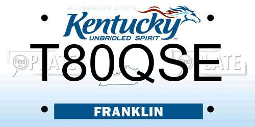 T80QSE Kentucky License Plate
