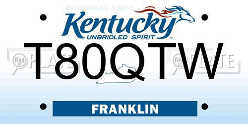 T80QTW Kentucky License Plate