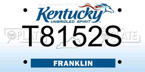 T8152S Kentucky License Plate