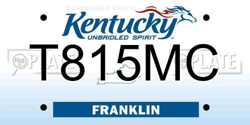 T815MC Kentucky License Plate