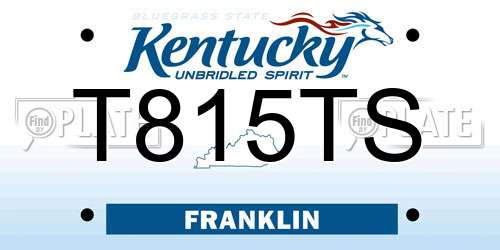 T815TS Kentucky License Plate