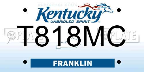T818MC Kentucky License Plate